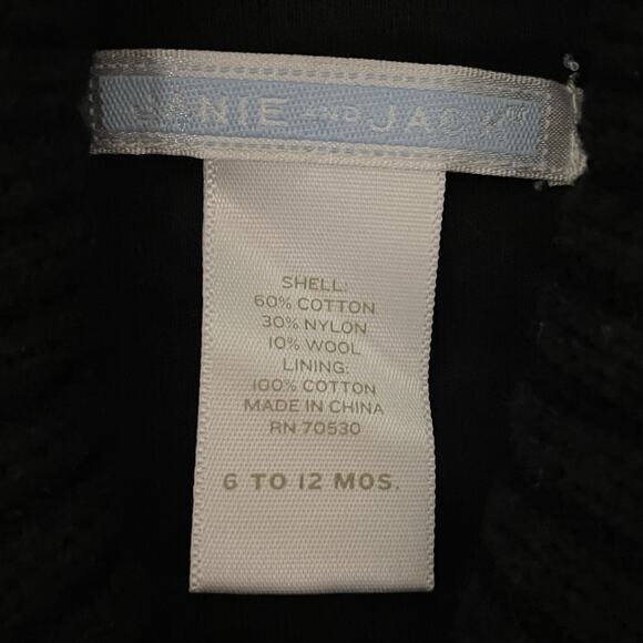 Janie and Jack Cardigan Sweater Knit 6 To 12 Mos Black Dog Shawl Collar Holiday - Picture 5 of 6